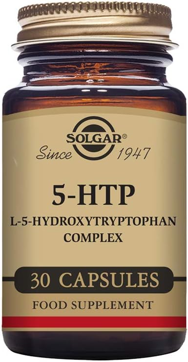 Solgar 5-HTP L-5-Hydroxytryptophan Complex - Reduces Anxiety - Increases Quality of Sleep - with Vitamin B6 - Vegan - 30 Vegetable Capsules